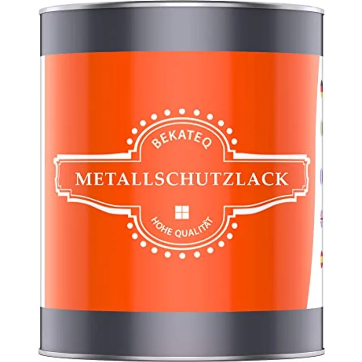 BEKATEQ Metallschutzlack 4in1, 1l Silbergrau, Grundierung + Rostschutzfarbe + Zwischenanstrich + Deckanstrich für Metall, LS-570