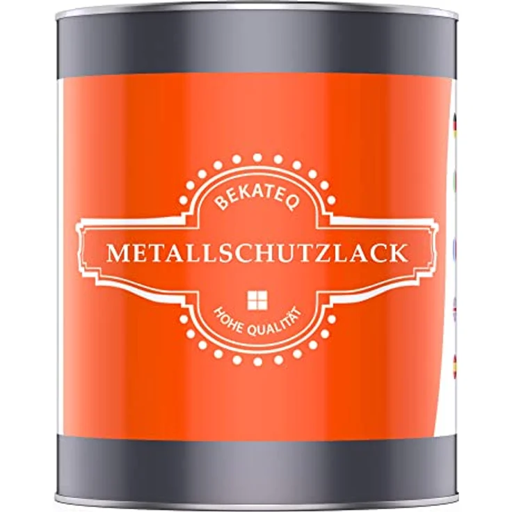 BEKATEQ Metallschutzlack 4in1, 1l Silbergrau, Grundierung + Rostschutzfarbe + Zwischenanstrich + Deckanstrich für Metall, LS-570 – Bild 1