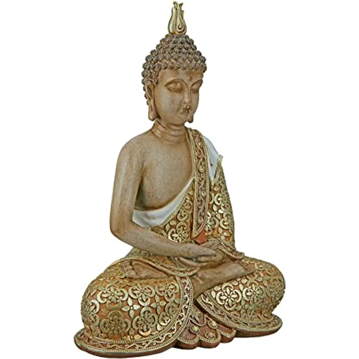 GILDE Figur Skulptur Buddha - sitzend - Höhe 29 cm