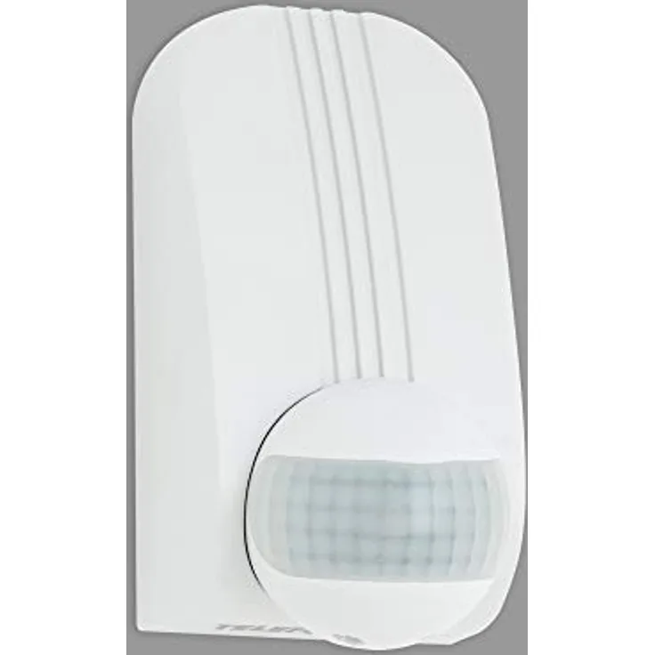 TELEFUNKEN - Bewegungsmelder für aussen und innen, 180 Grad Bewegungssensor, Adapter für Eckmontage, Timer, IP44 Spritzwasserschutz, Dämmerungssensor, Weiß, 13,8x7,1x7,6 cm