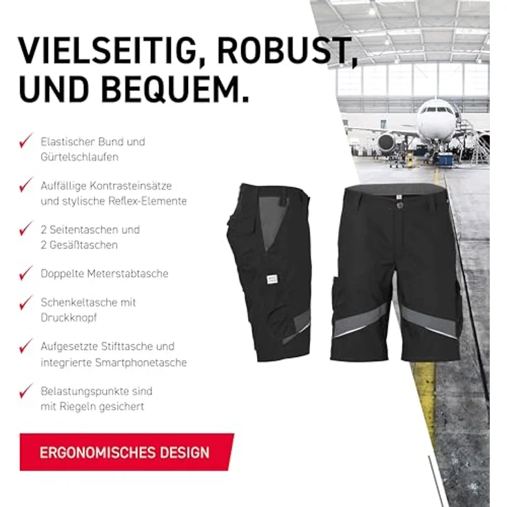 KÜBLER Workwear KÜBLER ACTIVIQ Arbeitsshorts schwarz/anthrazit – Bild 7