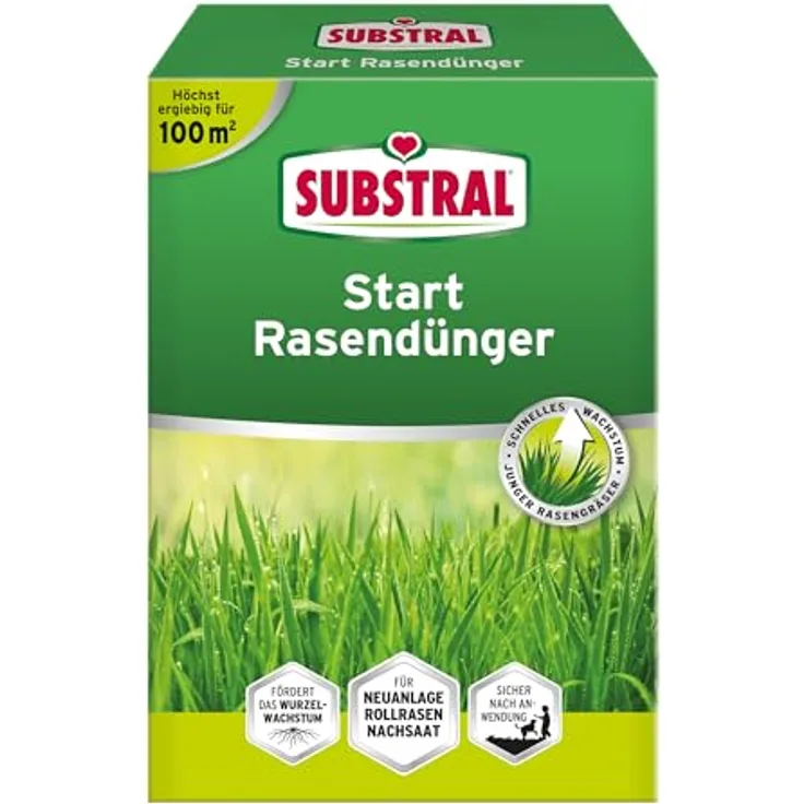 Substral 82320 Start Rasendünger, 2 kg, grün - Phosphatreicher Spezial-Rasendünger für gesunden, dichten Rasen