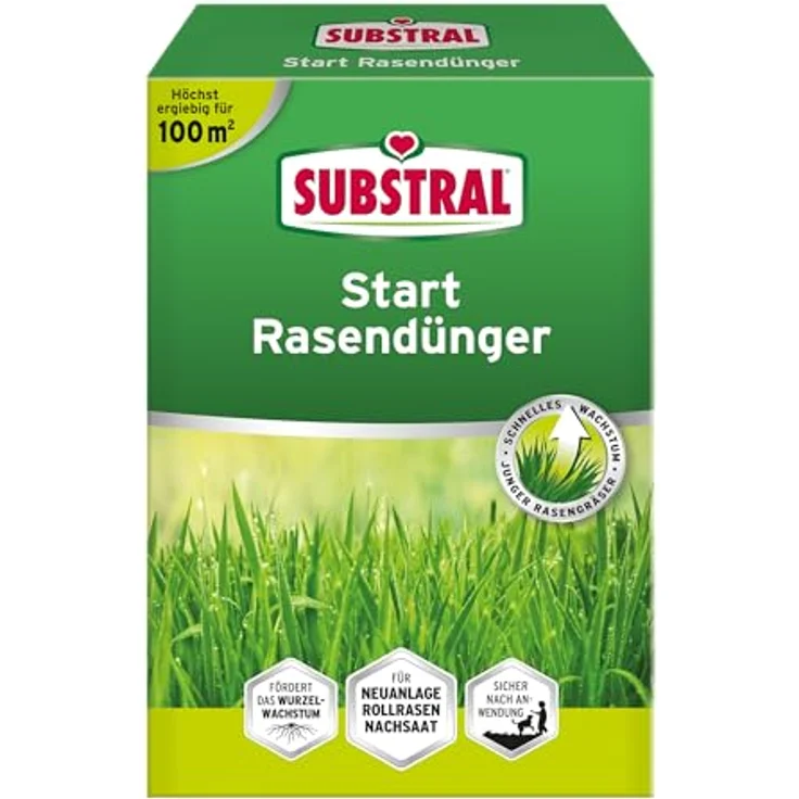 Substral 82320 Start Rasendünger, 2 kg, grün - Phosphatreicher Spezial-Rasendünger für gesunden, dichten Rasen – Bild 1