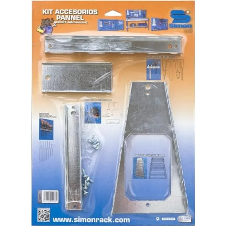 Simon Rack Acc010 Blister 4 Acce Bt-Panel, Metallisch, 470x340x35 mm, Lochwand-Zubehör