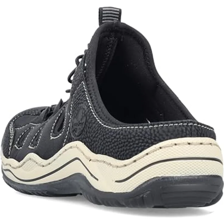 Rieker Clog, Schlupfschuh in schmaler Form, schwarze Sicherheitssandalen mit schockabsorbierender Sohle – Bild 3