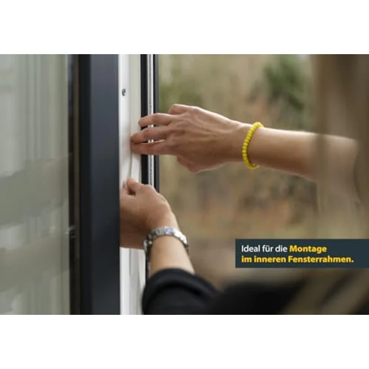 Schellenberg 50029 Befestigungsband Plus für Fliegengitter Fenster, 5,6 m, inkl. Montagezubehör, weiß, für Polyester-, Fiberglas- und Aluminiumgewebe – Bild 4