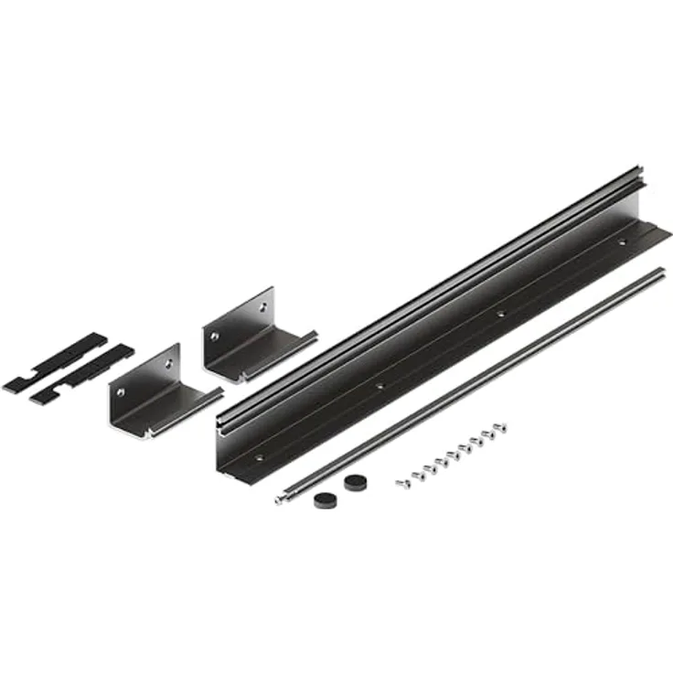HAWA 31005 Concepta III Connector-Set 55 mm, anthrazit, kompatibel mit Hawa Concepta III Einschiebeführungs-Beschlag, für Türstärken 18 - 26 mm