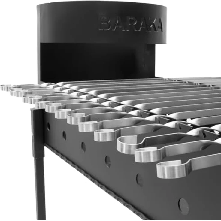 FlameFusion Mangal inkl. 6 Liter Kazan Gusseisen BBQ Holzkohlegrill Schaschlikgrill Outdoor Grill Mangalgrill in Schwarz – Bild 5