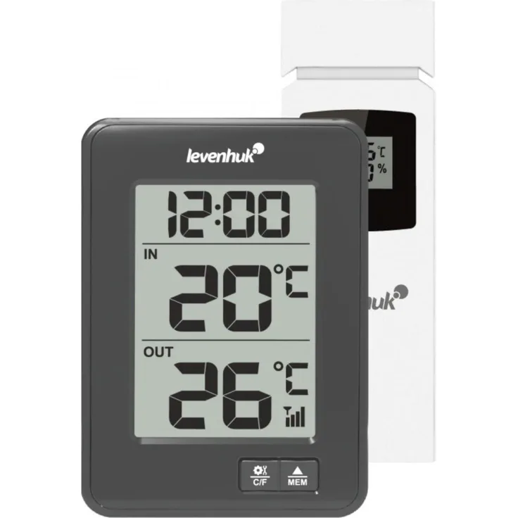 Levenhuk Wezzer BASE L50, Thermometer + Hygrometer für präzise Messungen, weiß