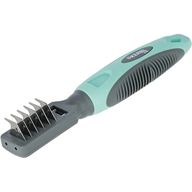 Kerbl Pet Fell-Entfilzungsmesser, 18 cm, Türkis, Grau