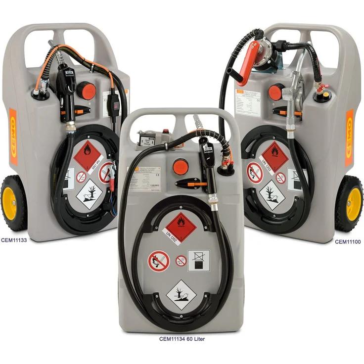 CEMO Dieseltrolley 60 Liter in verschiedenen Ausführungen E-Pumpe und Auto-Zapfpistole