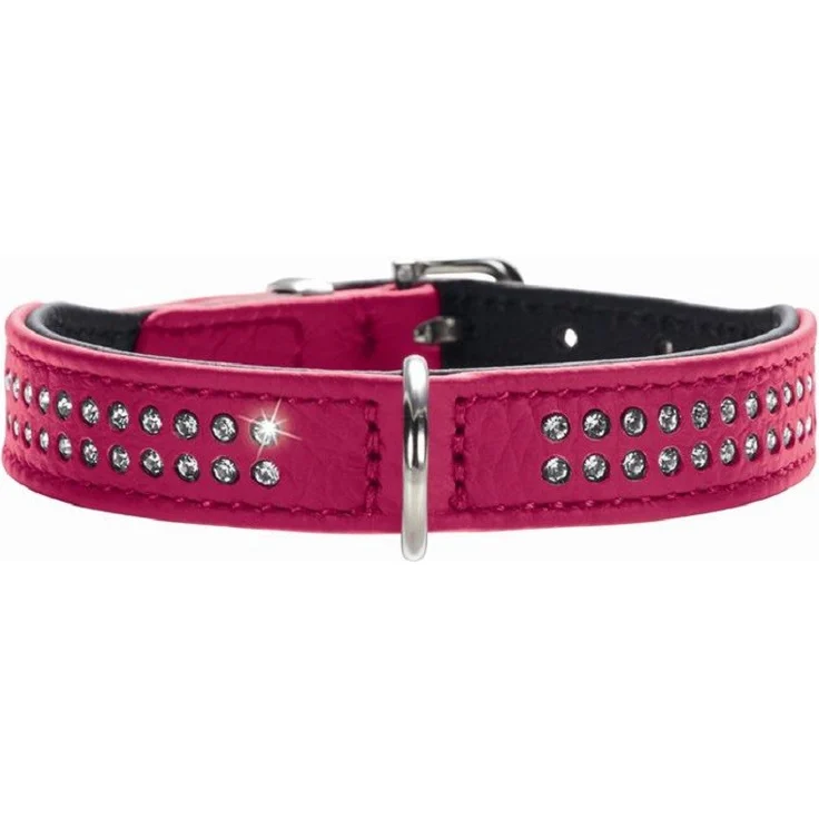 Hunter Hunde-Halsband Diamond Petit pink-schwarz XXS-XS – Bild 1