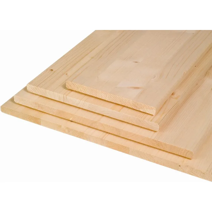 Massivholzplatte Fichte Oberfläche geschliffen Kanten gefast 120 x 40 cm 18 mm