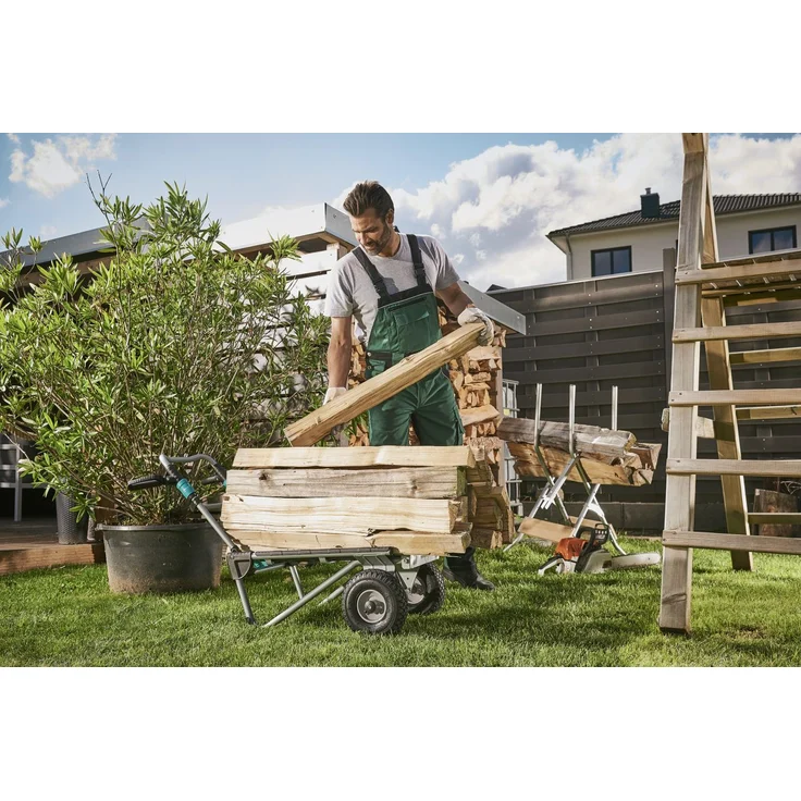 Wolfcraft Transportsystem TS 2500, klappbare 2-in-1-Lösung: Sackkarre und Schubwagen – Bild 6
