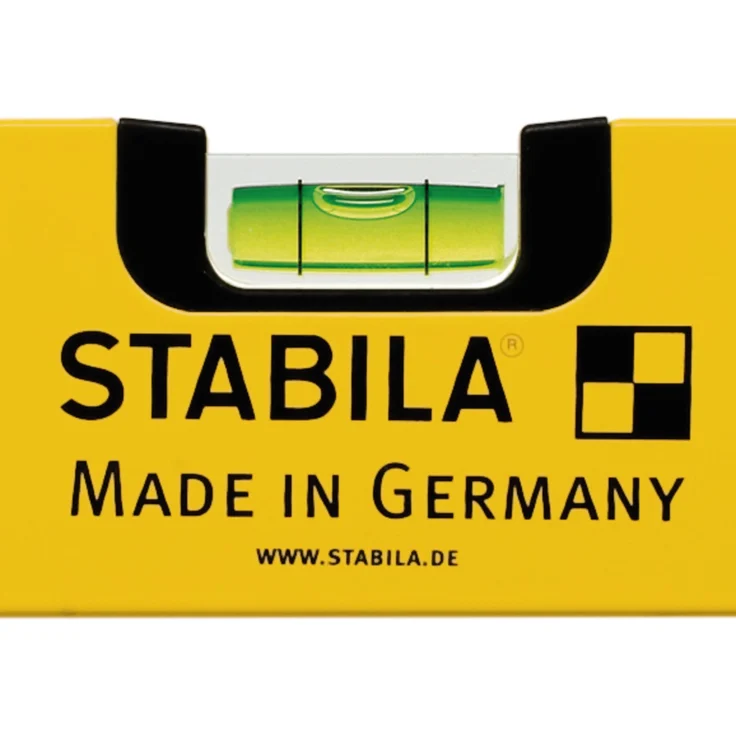 STABILA Wasserwaage Type 70-2, 180 cm, leichtes Alu-Profil, 1 Horizontal-Libelle, 2 Vertikal-Libellen, Made in Germany – Bild 4
