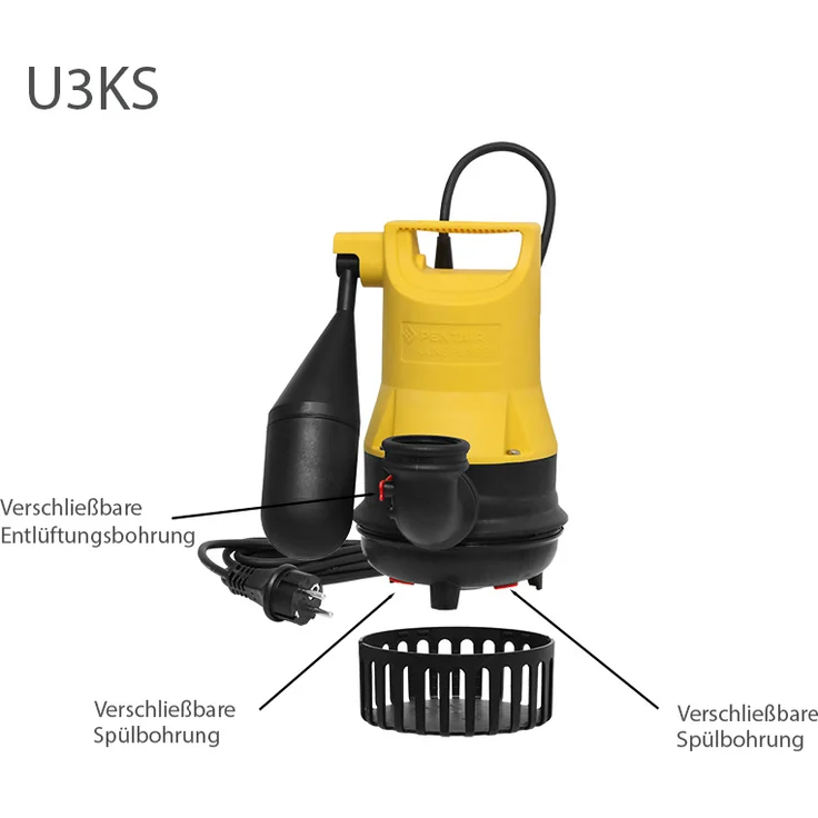 Jung U3 KS Tauchpumpe U3KS 4m Kabel mit Schwimmerschalter Schmutzwasserpumpe JP00206 JP50000 4m Leitung Schukostecker – Bild 3