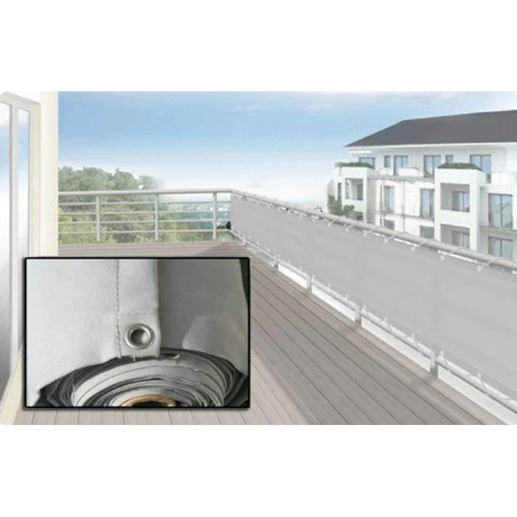Balkonverkleidung 90 x 500 cm silbergrau - Preisvergleich – Bild 1