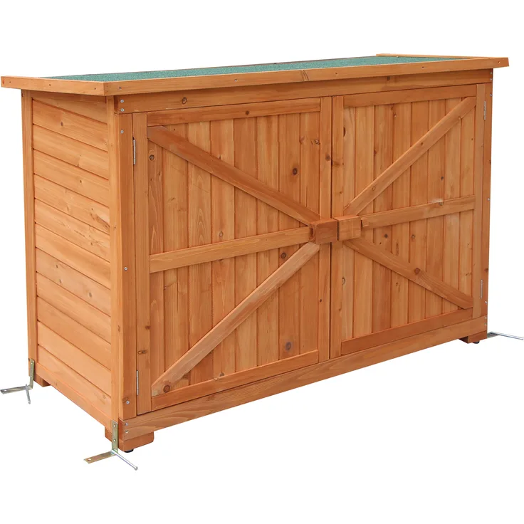 MCombo Gartenschrank Geräteschuppen Werkzeugschrank 1280. Outdoor-Schrank Gartenbox, aus Holz, Natur, 50 X 128 X 88 cm - Preisvergleich