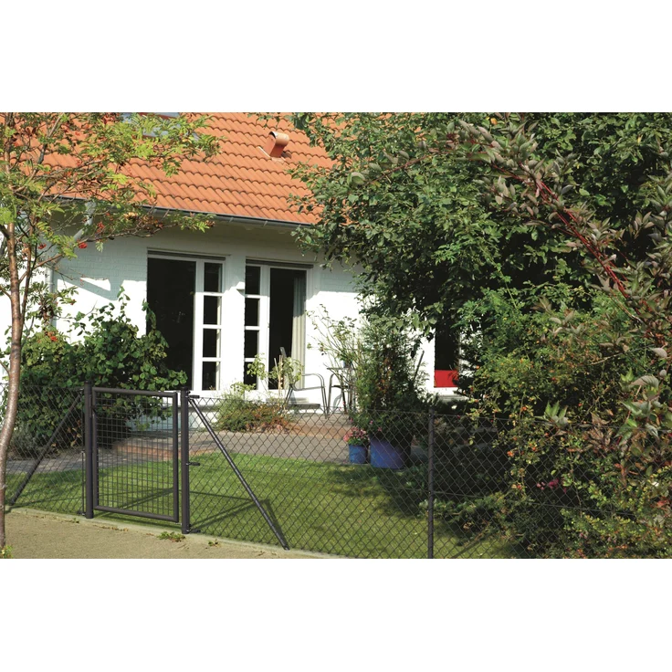 Alberts Maschendrahtzaun als Zaun-Komplettset, zum Einbetonieren | anthrazit-metallic | Höhe 150 cm | Länge 25 m 
(634612) – Bild 2