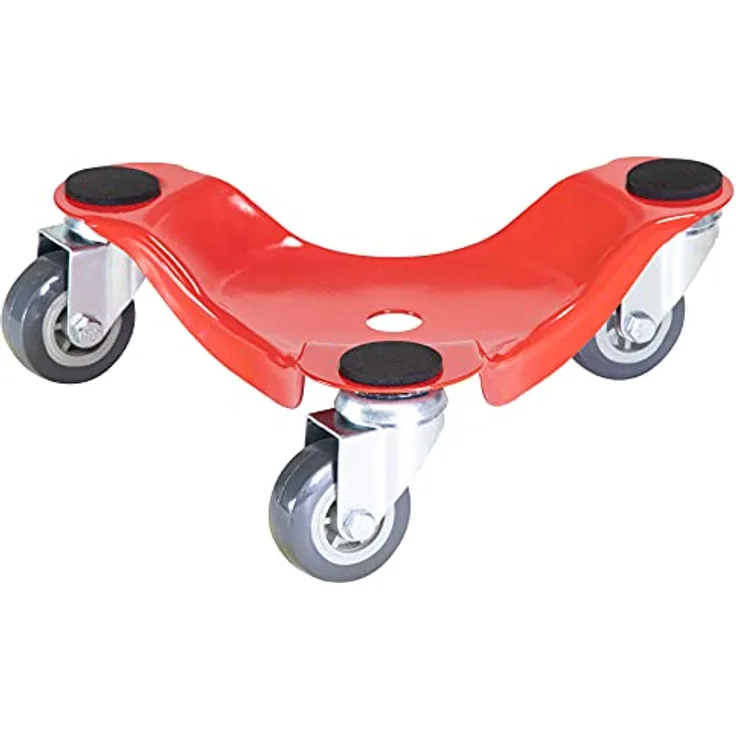 Transporthilfe MM 1196, 25 x 25 x 7,5 mm, softe Rollen Ø 50 mm, Stahl beschichtet, rot, Tragkraft 100 kg