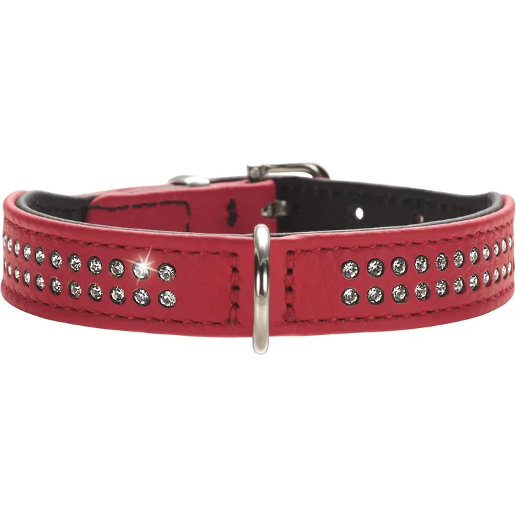 Hunter Hunde-Halsband Diamond Petit rot-schwarz S 1