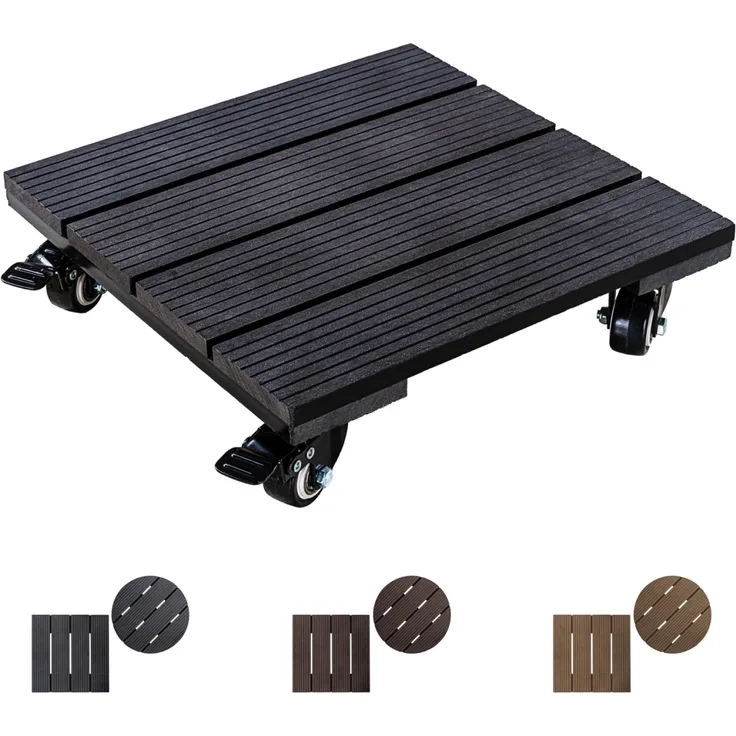 Stilista WPC Pflanzenroller, Eckig, Schwarz