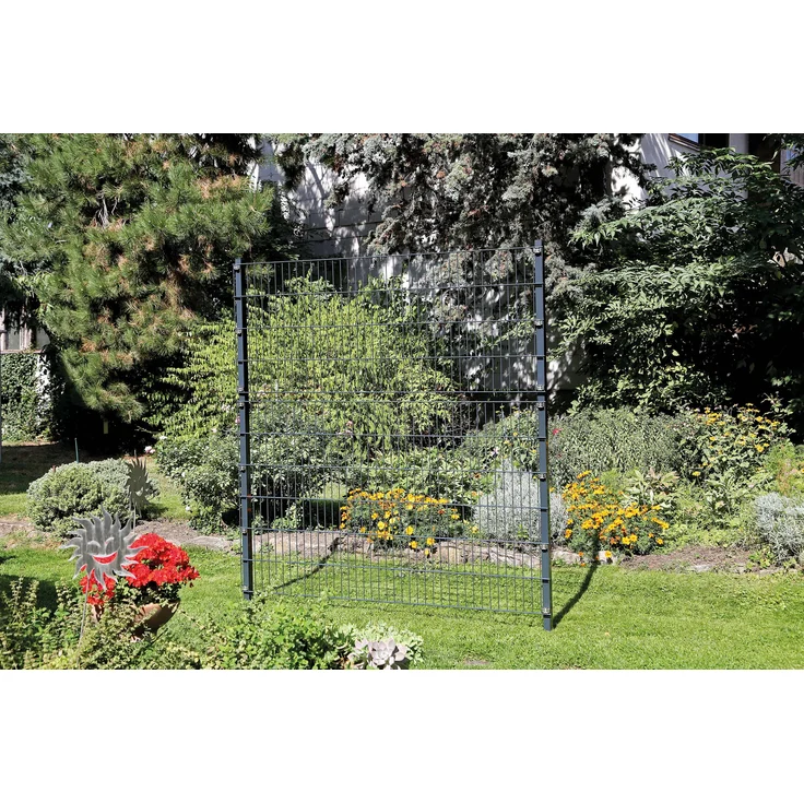 Alberts Zaunerhöhung Erhard | zur einfachen Erhöhung eines vorhandenen Doppelstabmattenzaunes | feuerverzinkt | Höhe 800 mm | für Pfosten 60 x 40 mm 
(672683) – Bild 4