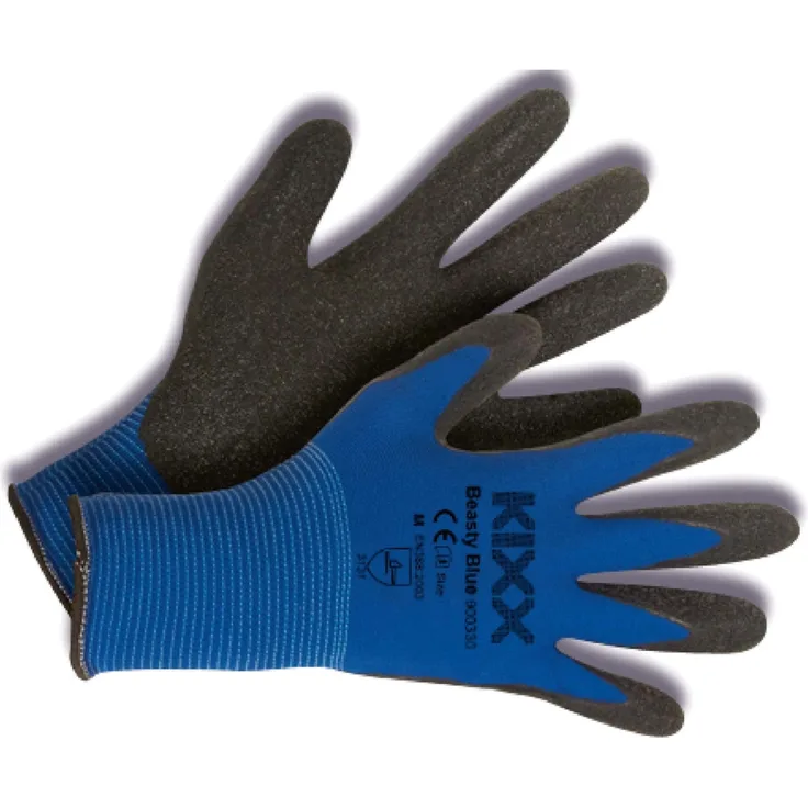 KIXX Color Line Arbeitshandschuhe, Blau-Schwarz - Größe 10