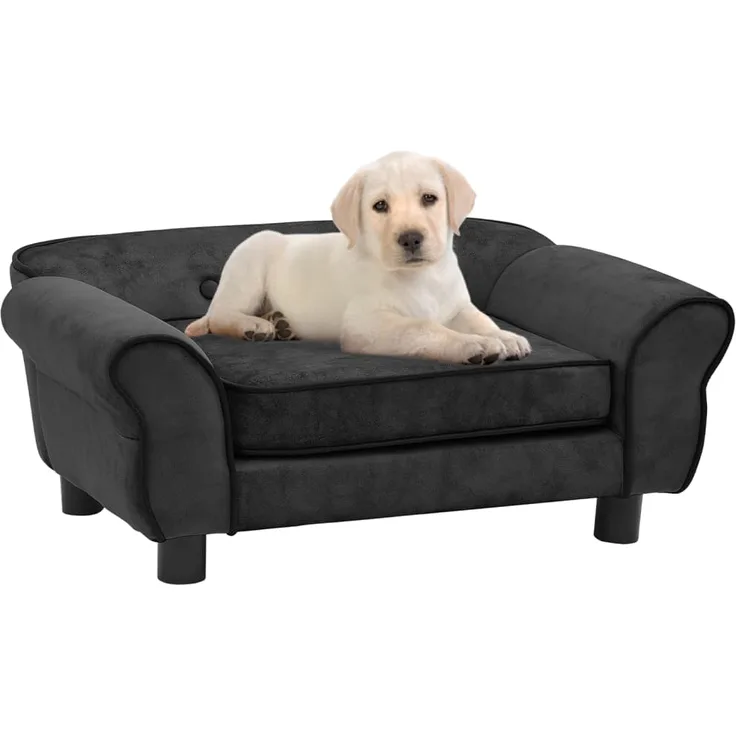 vidaXL Hundesofa Dunkelgrau 72x45x30 cm Plüsch