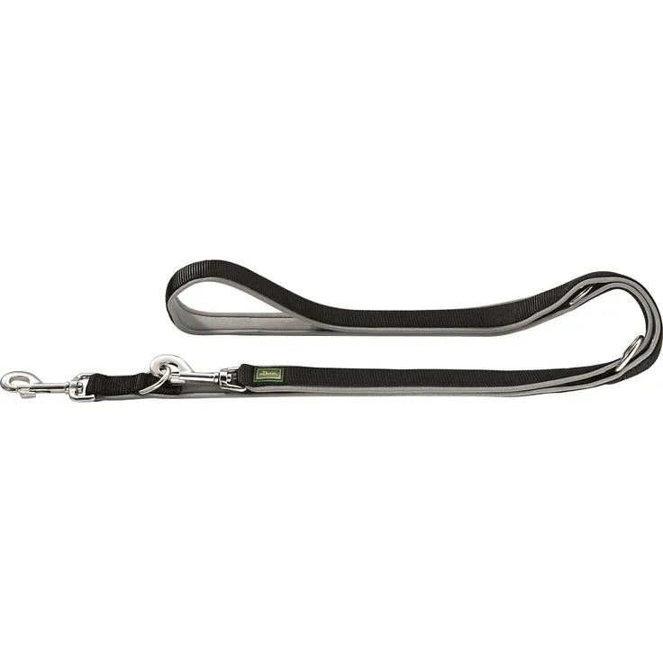 Hunter Hunde-Leine verstellbar Neopren schwarz-grau 15-300