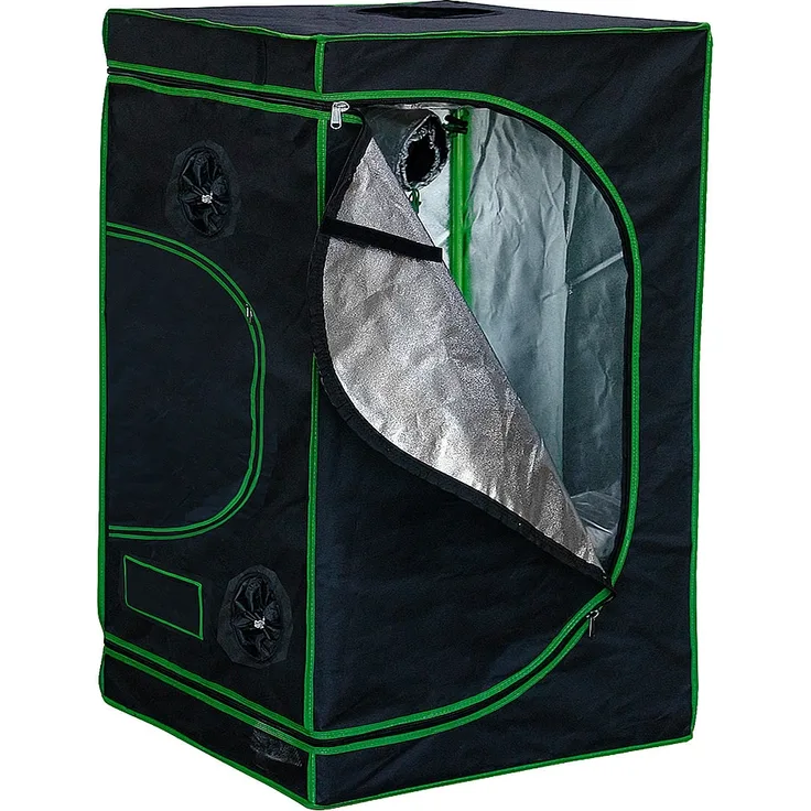 Growbox Gewächshaus Indoor Pflanzenzelt Zuchtzelt Growroom Zuchtschrank Darkroom Zimmergewächshaus Growschrank - 120x120x200 cm