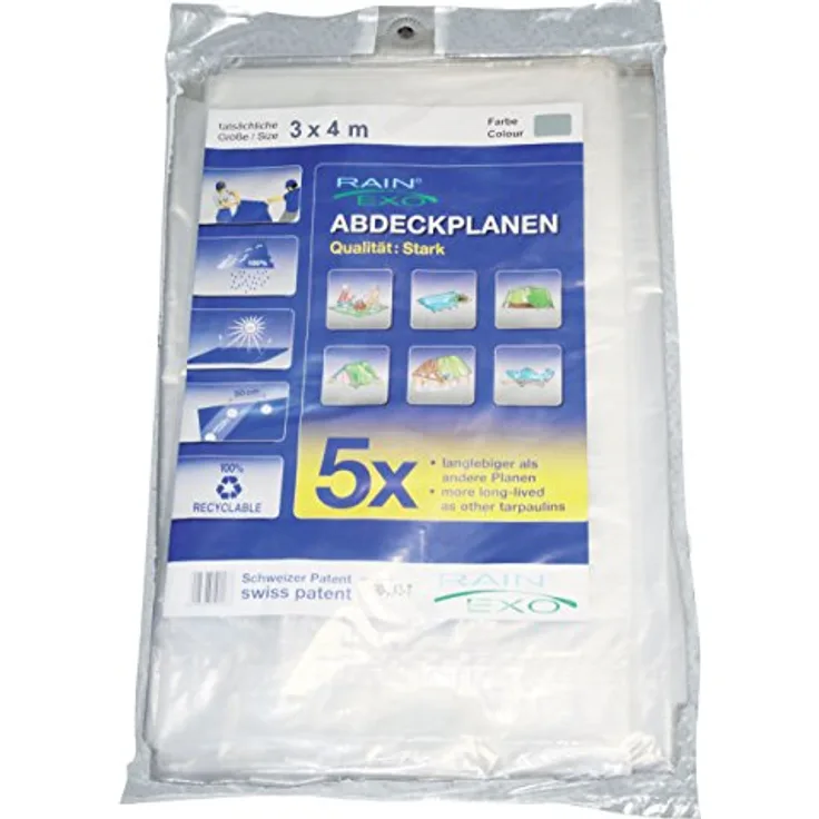 Bio Green Rainexo Abdeckplane Strong Plane Planen 3x4m Transparent RX903X4T