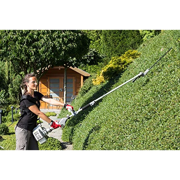 IKRA Gartenpflege Set Multitool IBKH 33 Benzin 4in1: Freischneider Rasentrimmer Entaster Heckenschere inkl. Verlängerung – Bild 5