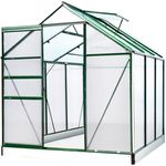 BRAST Gewächshaus Aluminium 190x190x195cm Grün mit Fundament rostfrei TÜV geprüft Alu Treibhaus Glashaus Tomatenhaus