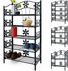 Deuba Blumenregal Metall Outdoor Indoor Garten Blumenständer Pflanzenständer Blumentreppe Gartenregal