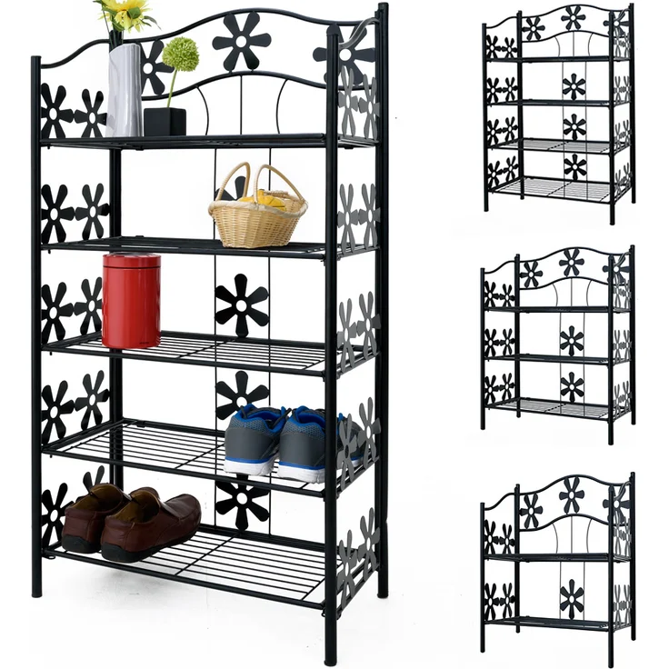 Deuba Blumenregal Metall Outdoor Indoor Garten Blumenständer Pflanzenständer Blumentreppe Gartenregal – Bild 1