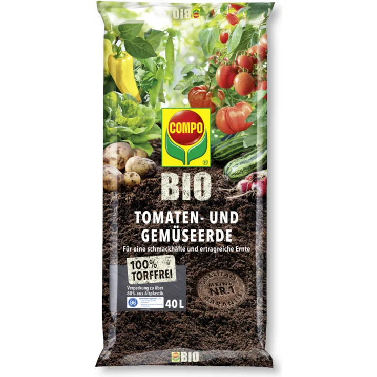 COMPO® BIO Tomaten- und Gemüseerde torffrei, 40 l
