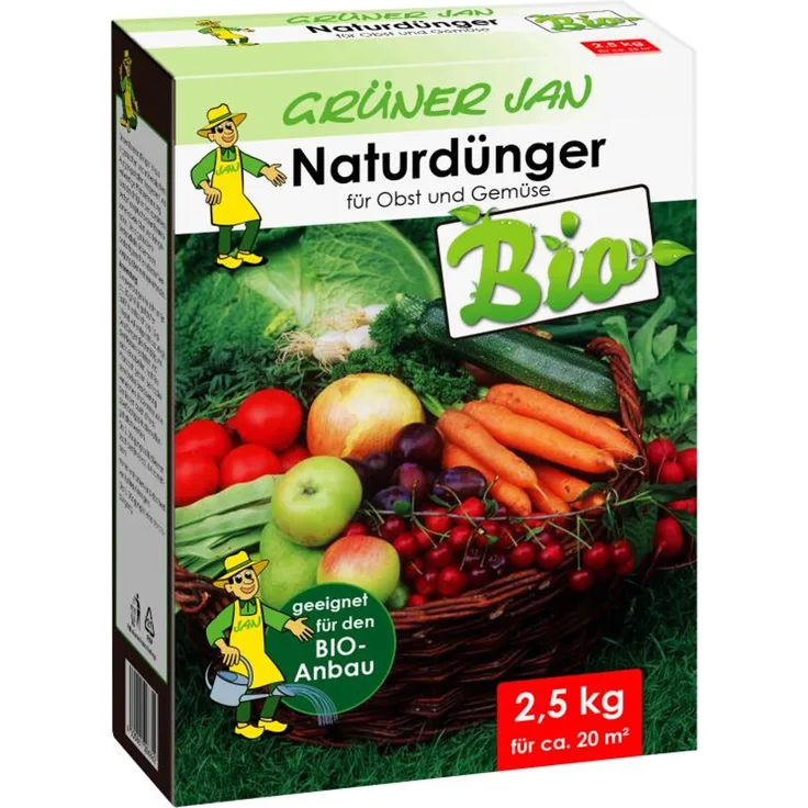 Grüner Jan 7x 2,5 kg Grüner Jan Bio-Naturdünger Obst & Gemüse Bio-Anbau, für ca. 140m² - Preisvergleich