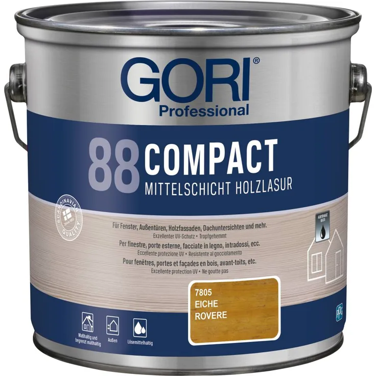 GORI Professional 88 COMPACT, Mittelschicht-Holzlasur, eiche, 2,5 l