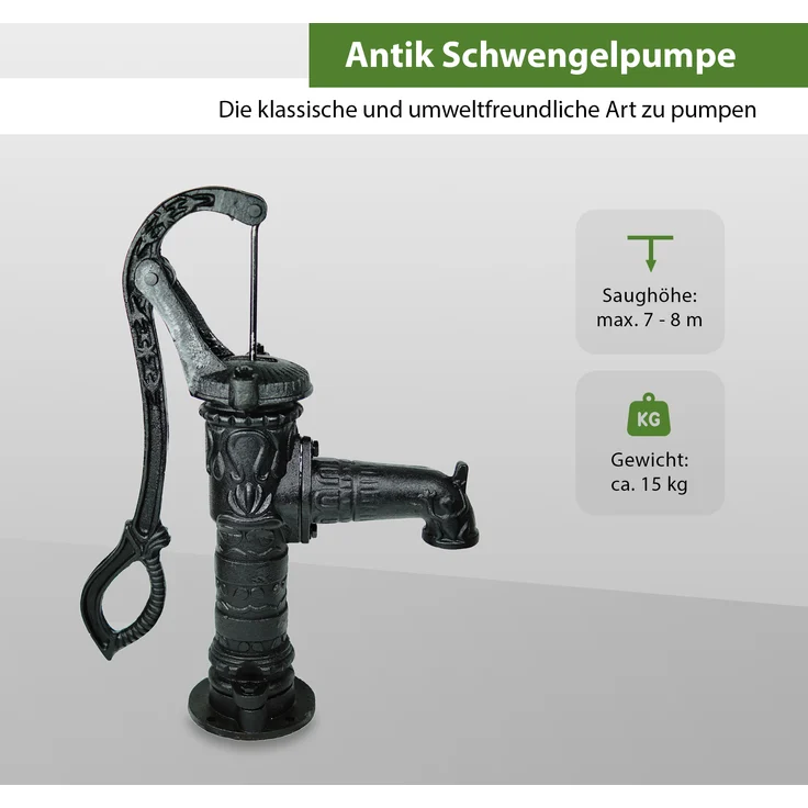 TRUTZHOLM® Antik Schwengelpumpe Gartenpumpe Handschwengelpumpe Handpumpe Nostalgie – Bild 3