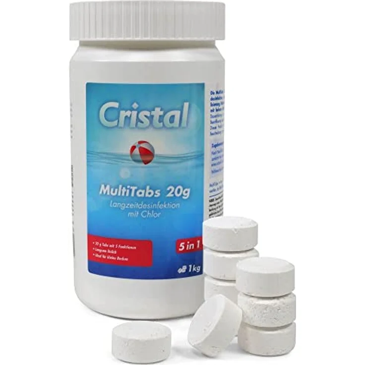 Cristal SET MultiTabs Chlor 5 in 1 (20 g), Chlordosierer + Teststreifen – Bild 5