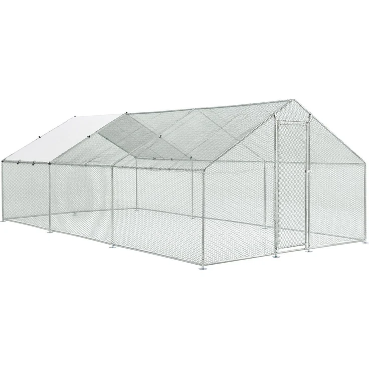 Juskys Freilaufgehege 3x6x2m – Hühnerstall aus Metall begehbar mit 18 m² Lauffläche, Tür & Riegel – Freigehege für Hühner, Kleintiere & Pflanzen – Bild 10