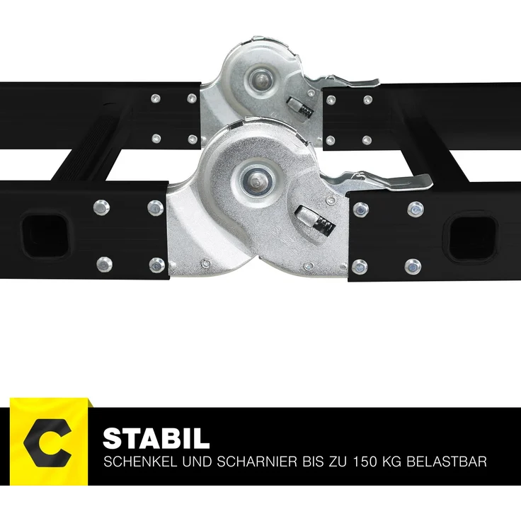 Craftfull Mehrzweckleiter CF-104A 6in1 Alu Multifunktionsleiter Gelenkleiter (4.7 Meter Black Edition 4x4 Sprossen) – Bild 8