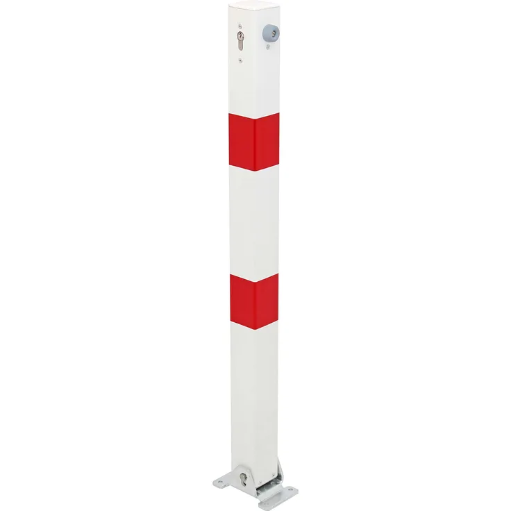 Alberts Absperrpfosten Klappy | zum Aufschrauben, umlegbar | weiß | Pfosten 70 x 70 mm | Höhe über Boden 100 cm 
(780609)