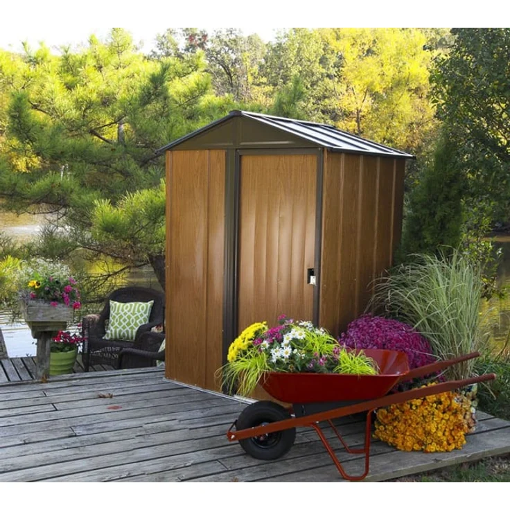 Spacemaker Gerätehaus Woodlake 5x4 Holzoptik 151x122 cm – Bild 1