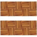 Terrassenfliesen 20er Set Vertikales Muster 30 x 30 cm Akazie