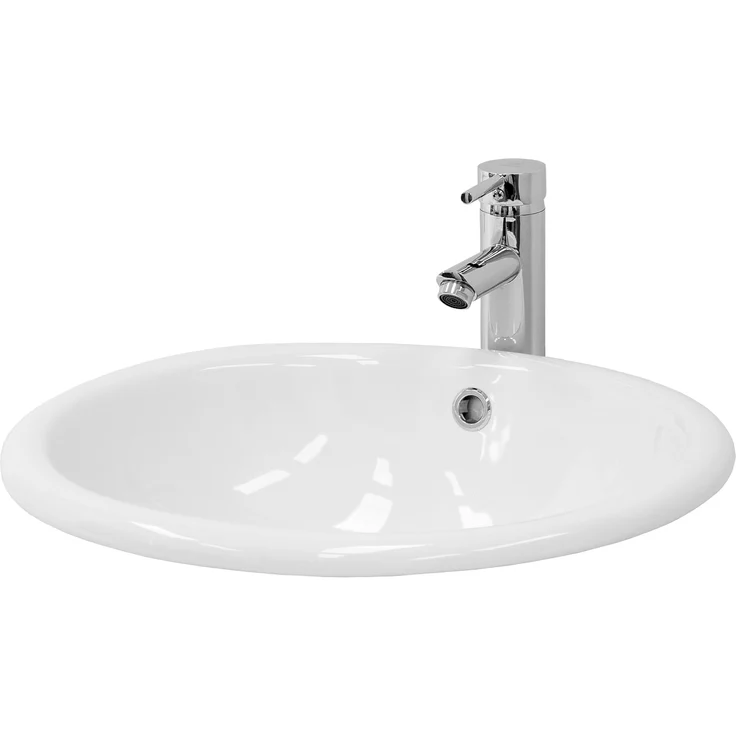 ML-Design Waschbecken oval 49x19,5x40,5 cm Weiß aus Keramik ML-Design