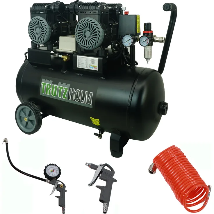 Trutzholm Flüsterkompressor 50l Kompressor leise 1500W 62dB 8 bar TH-fk 50l