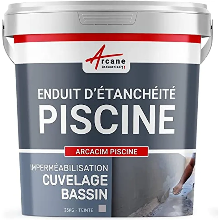 ARCANE INDUSTRIES Wasserdichte Versiegelung für betonierte und gemauerte Pools und Becken - ARCACIM PISCINE - Grau - 25 kg