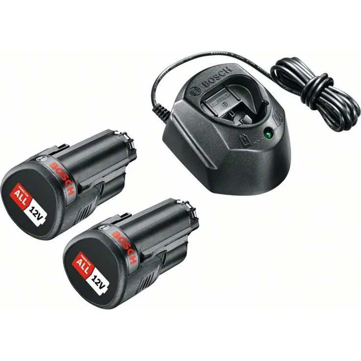 Bosch Home and Garden 1600A01L3E Bosch Starter Set (2 Akku, 12 Volt System, im Karton), 12 V